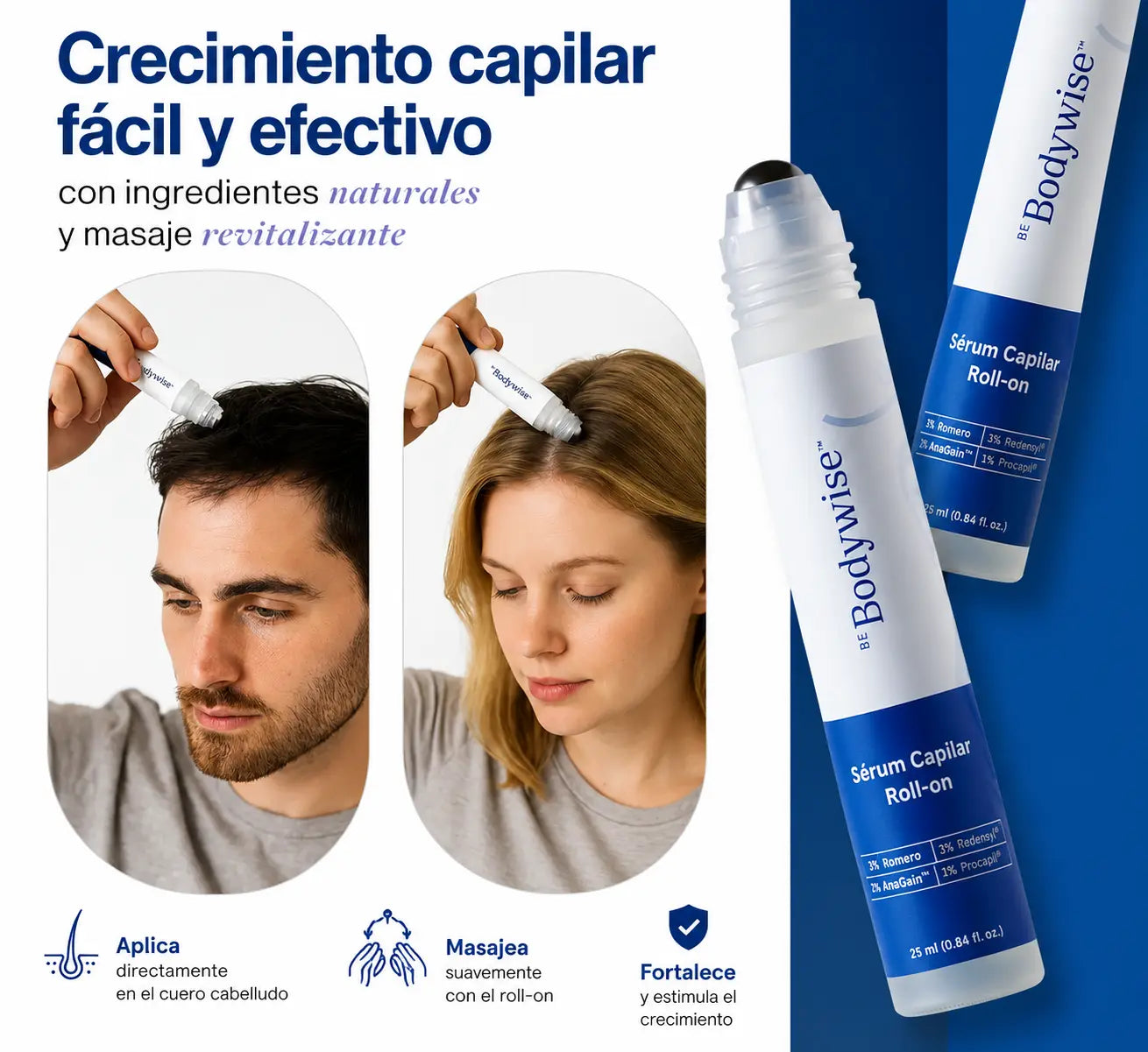BodyWise ™  Sérum Capilar Anticaída y Crecimiento Intensivo [Nutre, fortalece y estimula]